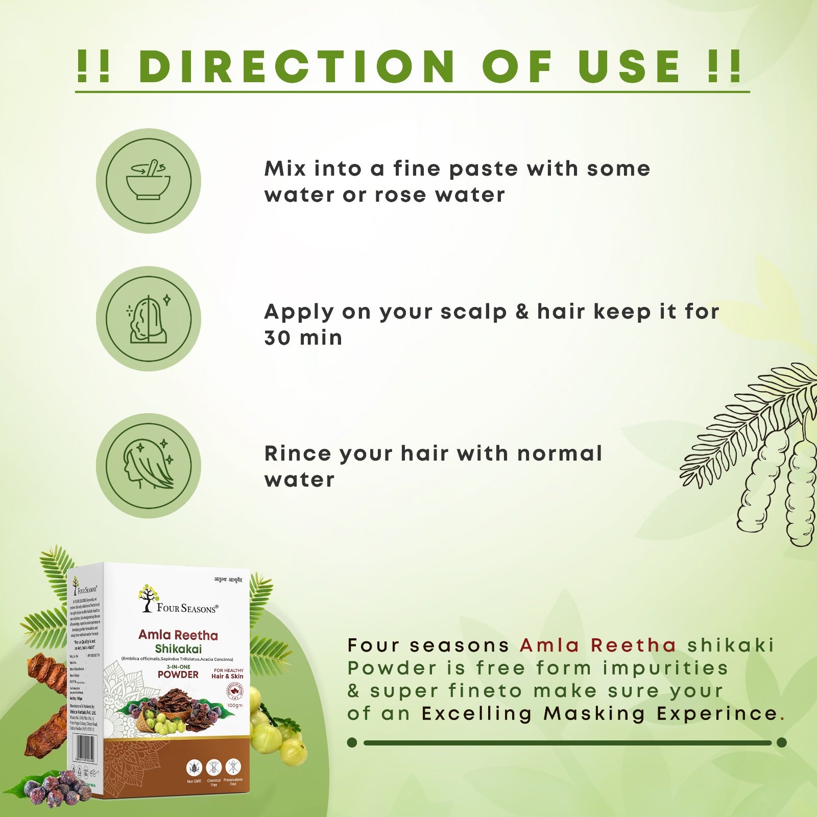 Amla Reetha Shikakai Powder