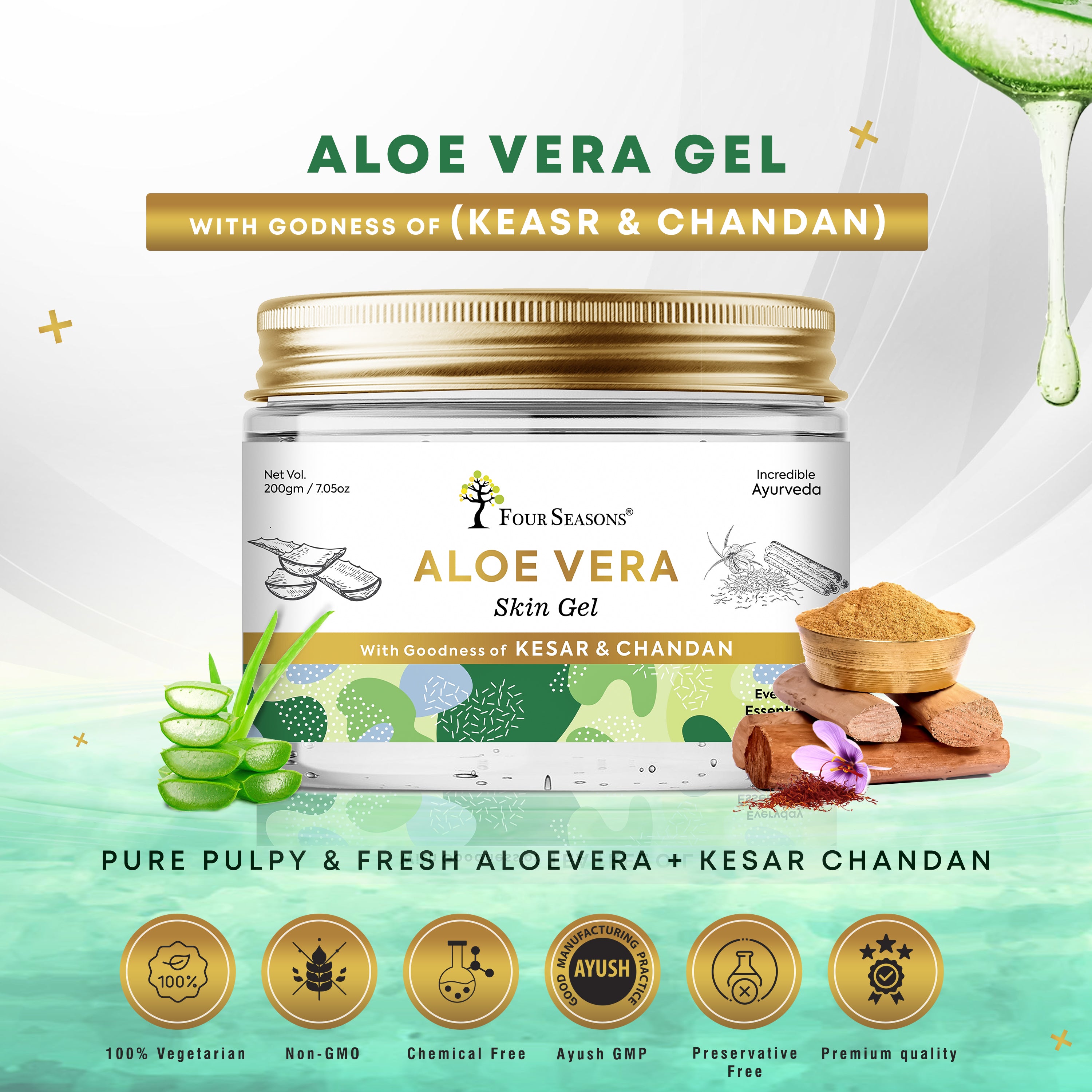 Aloevera Gel With Goodness Of Kesar & Chandan